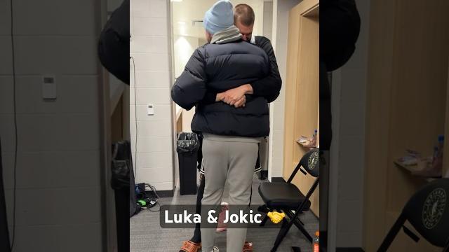 Luka & Jokic Share A Moment Ahead Of #Nbaallstarpractice Presented By ​⁠