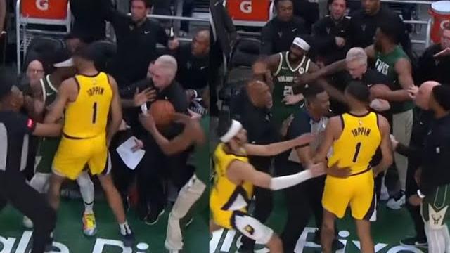 Pat Bev Gets Attacked By Obi Toppin After Hiding Ball From Him! Full Fight!