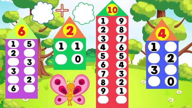 Числовые Домики От 1 До 10 Состав Числа Домики Развивающие Мультики Математика Для Детей
